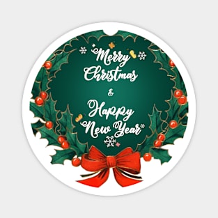 Merry Christmas and Happy New Year Magnet